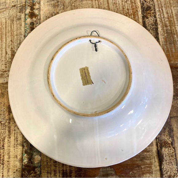 Majolica Wall Hanging 12 1/4” Bird & Flowers Hand Painted El Caballo Cojo Madrid - Picture 10 of 16